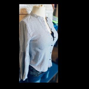 Madewell | Button down | Bell sleeves | Size Extra Small | Check Print | Womens